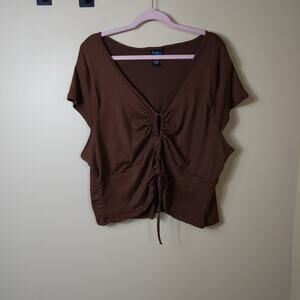 Rue 21+ Runched Front Crop Knit Top Size 4X